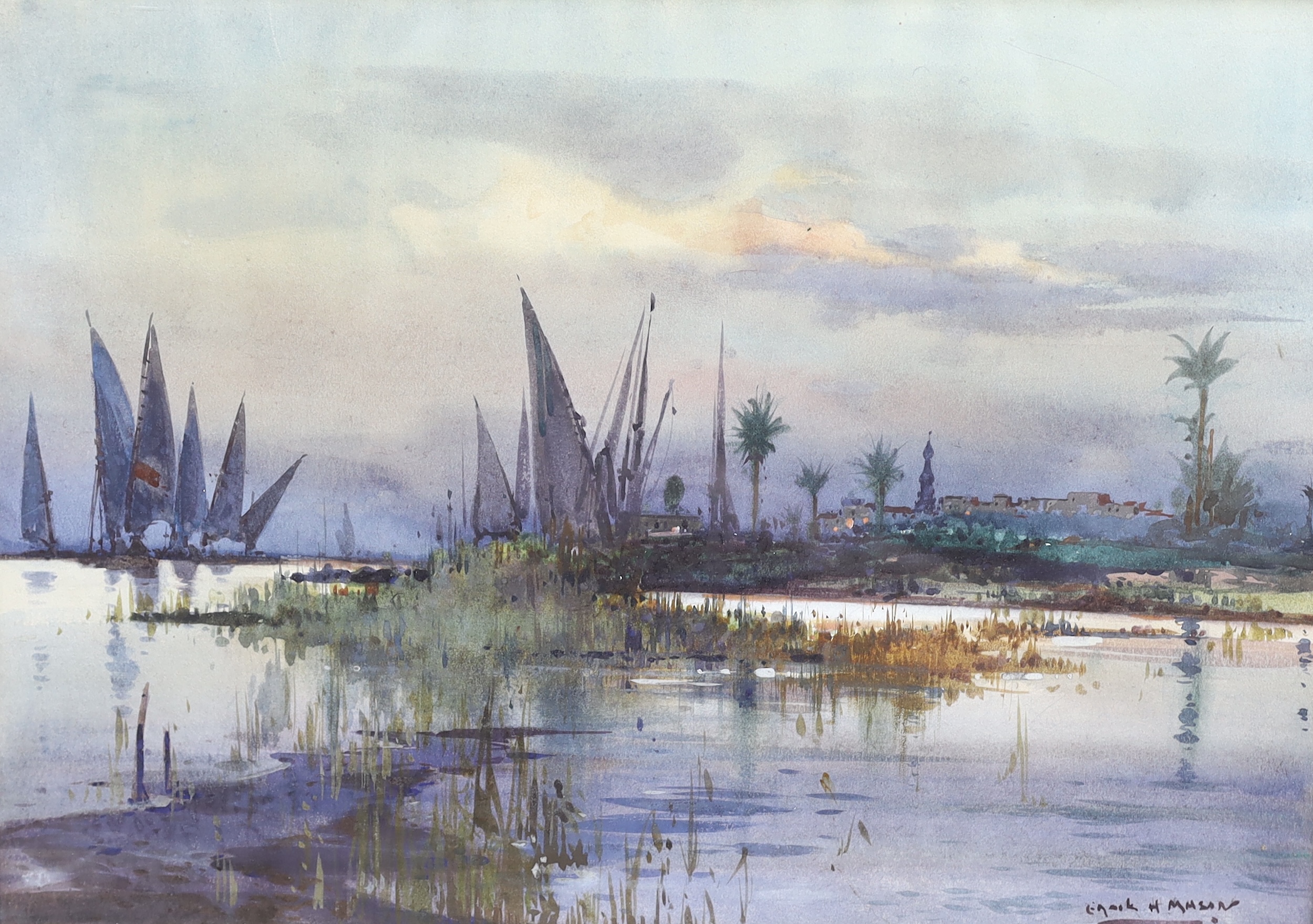 Frank H. Mason (British, 1875-1965), pair of watercolours, 'Ismailia', signed and titled, 24.5 x 34cm